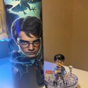 Harry Potter Themed Travel Tumbler & Figurine Set - Blue/Black